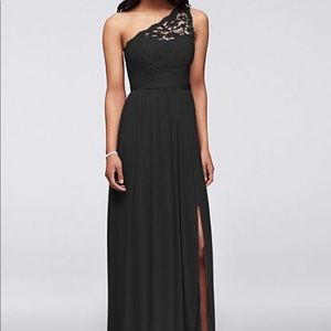 Long One Shoulder Lace Bridesmaid Dress